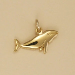GOLD PLATED or STERLING Silver Humpback Whale Calf Charm Pendant Gift for Him Her Mom Mother&#39;s Day Father&#39;s Day Boyfriend Girlfriend Wife