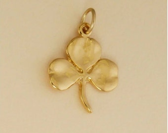 GOLD PLATED or STERLING Silver Shamrock Charm Pendant Gift for Him Her Mom Mother's Day Dad Father's Day Boyfriend Girlfriend Husband Wife
