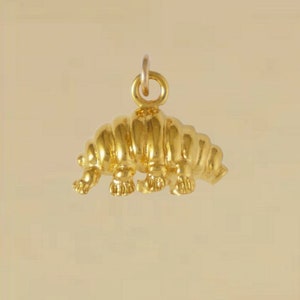 GOLD PLATED or STERLING Silver Tardigrade Charm Pendant Gift for Him Her Mom Mother's Day Dad Father's Day Boyfriend Girlfriend Husband Wife