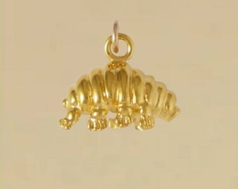 GOLD PLATED or STERLING Silver Tardigrade Charm Pendant Gift for Him Her Mom Mother's Day Dad Father's Day Boyfriend Girlfriend Husband Wife