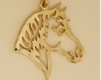 GOLD PLATED or STERLING Silver Horse Head Charm Pendant Gift for Him Her Mom Mother's Day Dad Father's Day Boyfriend Girlfriend Husband Wife