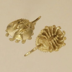GOLD PLATED or STERLING Silver Horseshoe Crab Charm Pendant Gift for Him Her Mom Mother&#39;s Day Dad Father&#39;s Day Boyfriend Girlfriend Husband