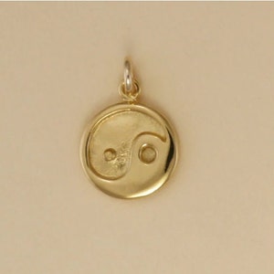 GOLD PLATED or STERLING Silver Yin Yang Charm Pendant Gift for Him Her Mom Mother&#39;s Day Dad Father&#39;s Day Boyfriend Girlfriend Husband Wife
