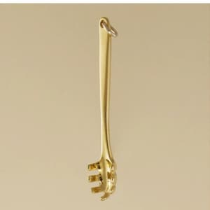 GOLD PLATED or STERLING Silver Pasta Fork Charm Pendant Gift for Him Her Mom Mother&#39;s Day Father&#39;s Day Boyfriend Girlfriend Husband Wife