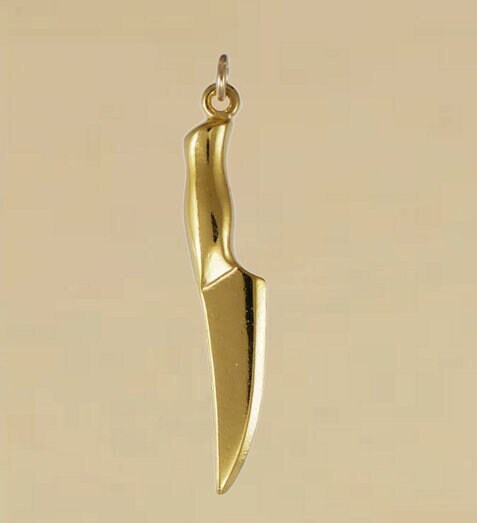 GOLD PLATED or STERLING Silver Filet Knife Charm Pendant Gift for Him Her Mom Mother's Day Father's Day Boyfriend Girlfriend Husband Wife