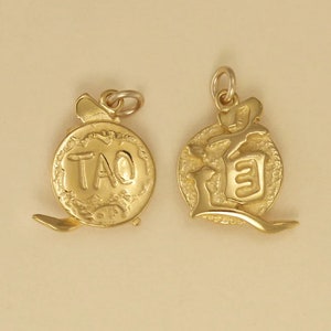 GOLD PLATED or STERLING Silver Tao Kanji the Way Charm Pendant Gift for Him Her Mom Mother&#39;s Day Dad Father&#39;s Day Boyfriend Girlfriend Wife