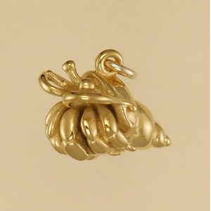 GOLD PLATED or STERLING Silver Hermit Crab Charm Pendant Gift for Him Her Mom Mother&#39;s Day  Father&#39;s Day Boyfriend Girlfriend Husband Wife