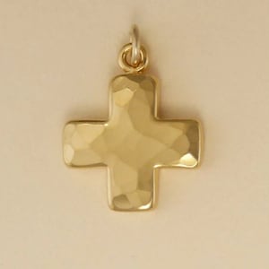 GOLD PLATED or STERLING Silver Greek Cross Charm Pendant Gift for Him Her Mom Mother&#39;s Day Father&#39;s Day Boyfriend Girlfriend Husband Wife