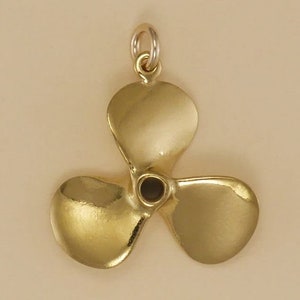 GOLD PLATED or STERLING Silver Boat Propeller Charm Pendant Gift for Him Her Mom Mother&#39;s Day Dad Father&#39;s Day Boyfriend Girlfriend Husband