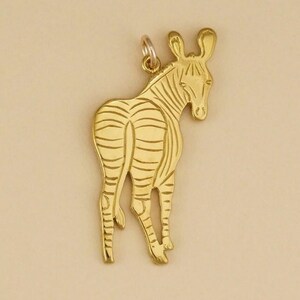 GOLD überzogen oder sterling Silber Zebra Hintern Charme Anhänger Geschenk für ihn ihre Mutter Muttertag Vatertag Freund Freundin Mann Frau