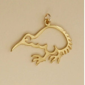 GOLD PLATED or STERLING Silver Kiwi Charm Pendant Gift for Him Her Mom Mother&#39;s Day Dad Father&#39;s Day Boyfriend Girlfriend Husband Wife