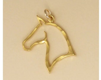 GOLD PLATED or STERLING Silver Horse Head Charm Pendant Gift for Him Her Mom Mother's Day Father's Day Boyfriend Girlfriend Husband Wife