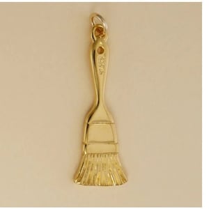 GOLD PLATED or STERLING Silver Paintbrush Charm Pendant Gift for Him Her Mom Mother's Day Dad Father's Day Boyfriend Girlfriend Husband Wife