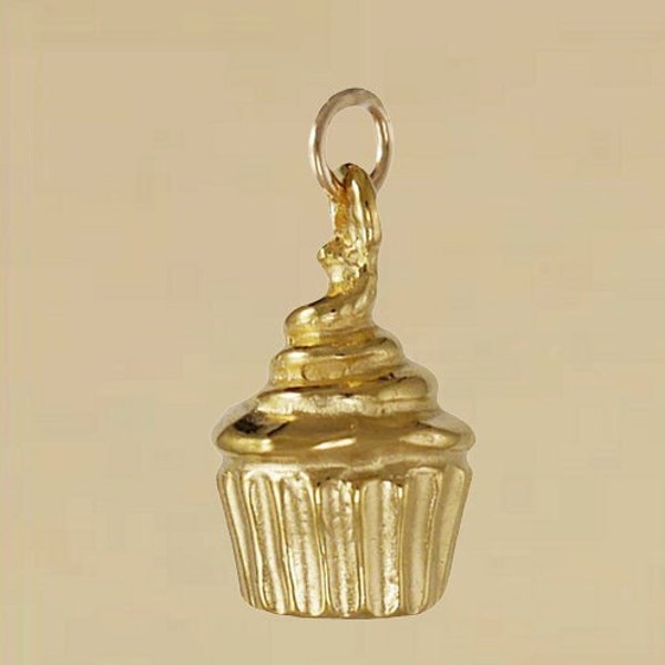 Pendentif à breloques cupcake en argent massif ou argent massif cadeau pour lui sa maman fête des mères papa fête des pères petit ami petite amie mari femme