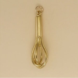 GOLD PLATED or STERLING Silver Wire Whisk Charm Pendant Gift for Him Her Mom Mother&#39;s Day Father&#39;s Day Boyfriend Girlfriend Husband Wife