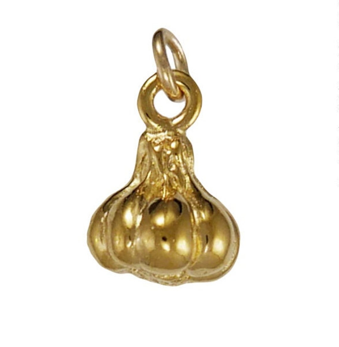 Gold Plated Garlic Cloves Charm Pendant Etsy