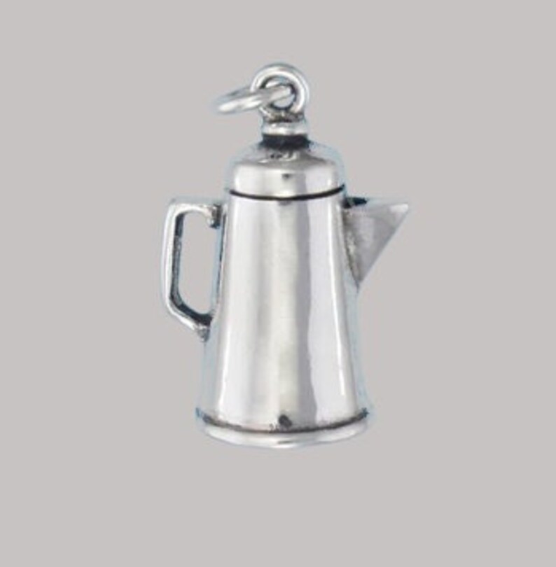 Gold Plated Coffee Pot Charm Pendant Etsy