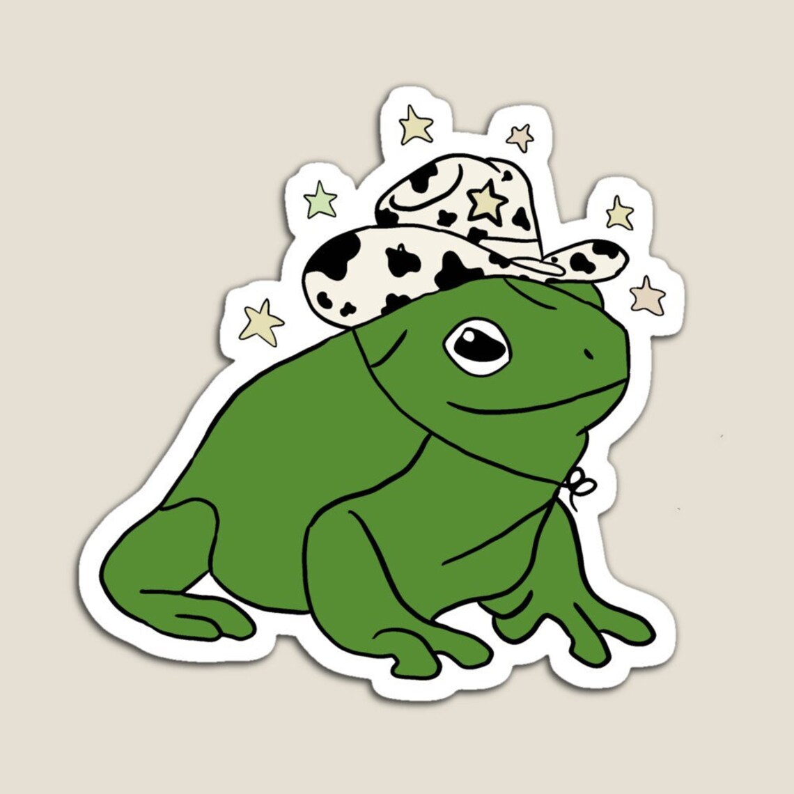 Frog wearing a Cowboy Hat sticker Etsy