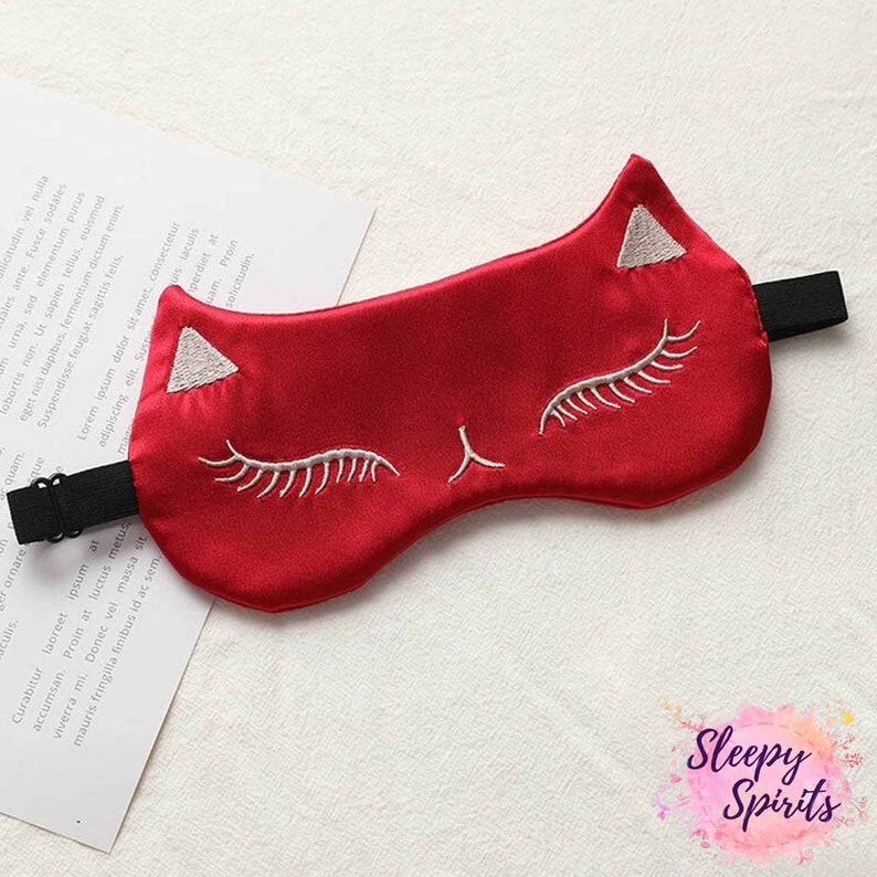 Cute Eye Sleep Mask Cat Eyelashes Silk Sleep Mask for Girl Etsy