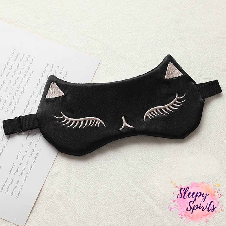 Cute Eye Sleep Mask Cat Eyelashes Silk Sleep Mask for Girl Etsy