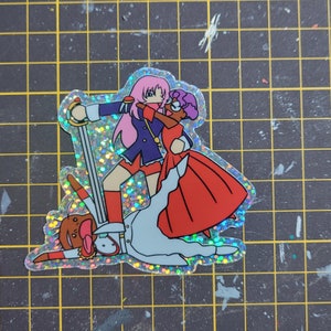 Holo Revolutionary Girl Utena and Anthy inspired sticker with Akio