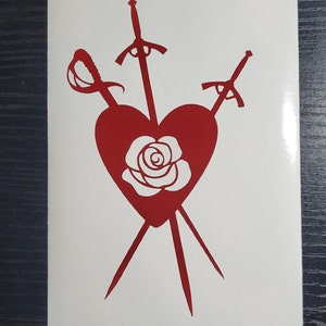 Three of Swords Tarot Juri Shiori Ruka Inspired Utena Decal