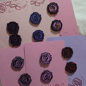 Utena Rose  Inspired Wooden Earrings