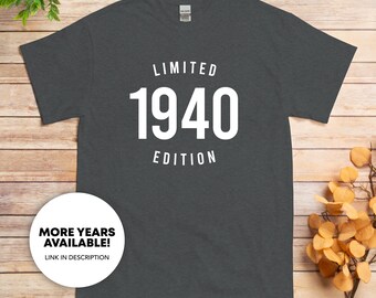 1940 Limitierte Auflage Shirt, Made in 1940, 83 Jahre alt, 83. Geburtstag Party, Oma Opa, Mama Papa personalisiertes Eltern Geschenk, Geboren 1940