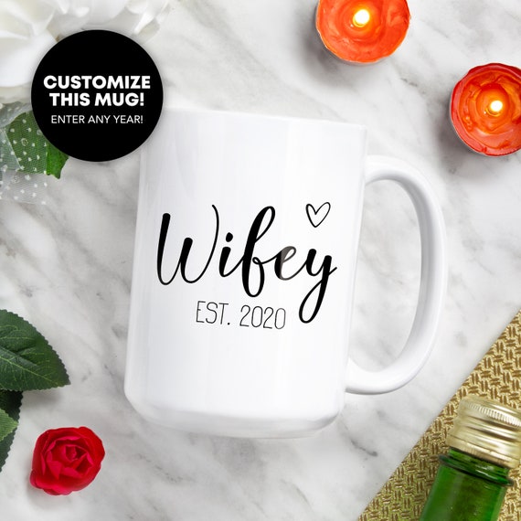EST 2024 Wifey & Hubby Coffee Mug Set, Unique Coffee Mug Couples Sets Gift  for Engagement Wedding Newly-Married Anniversary, Anniversary Present for