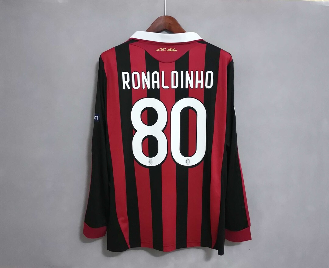 AC Milan Ronaldinho Retro Shirt Long Sleeve Etsy