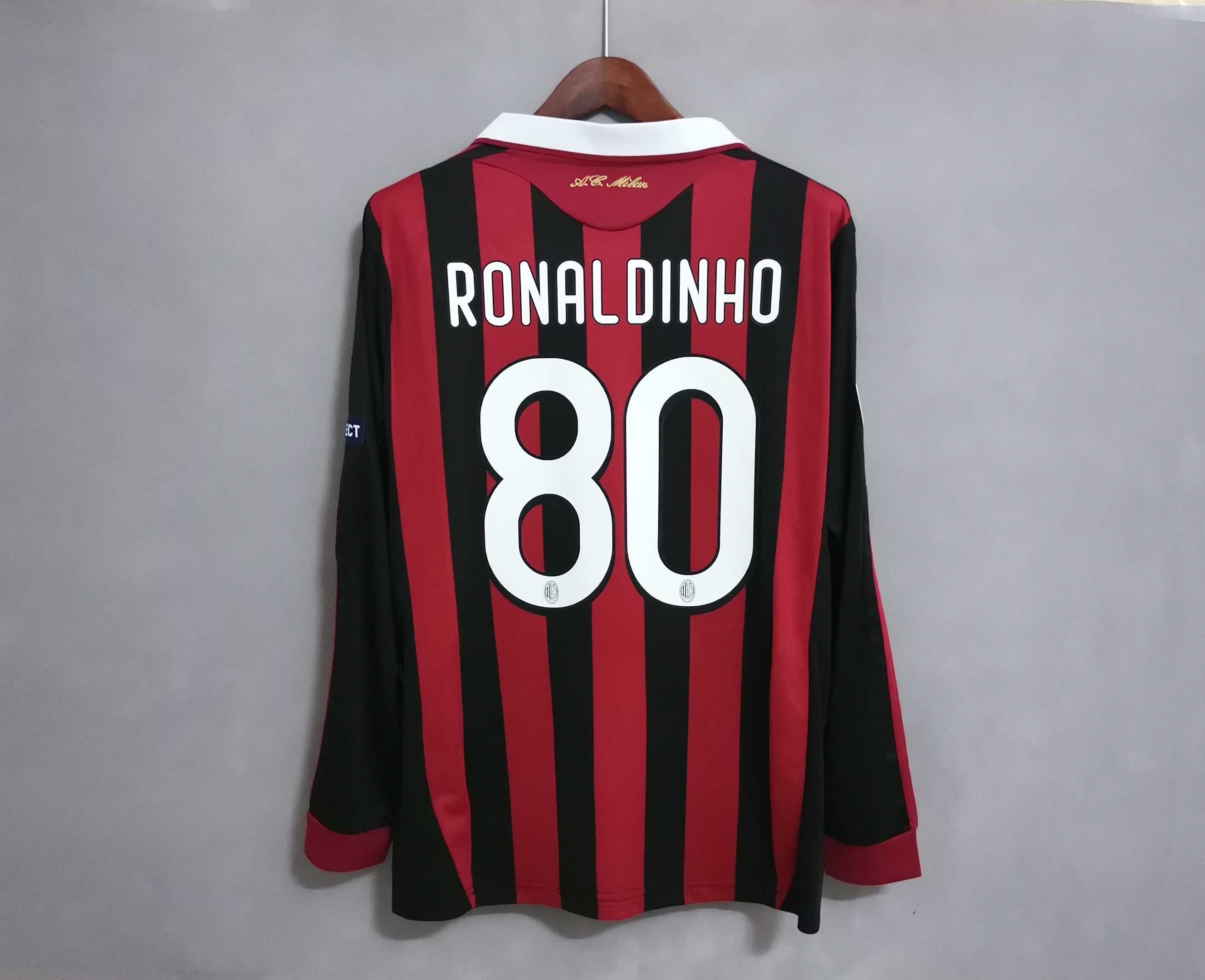 Camiseta retro manga Milan Ronaldinho Etsy México