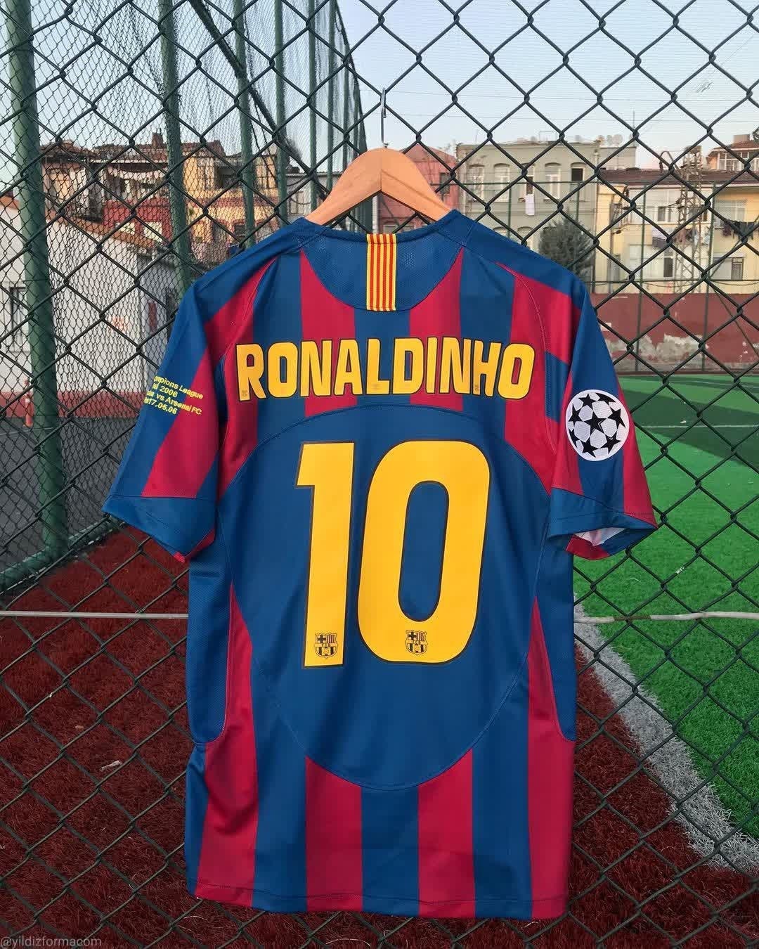 Transparant lid verdrievoudigen Barcelona retro Ronaldinho jersey klassiek shirt - Etsy België