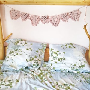 Guirnalda de macramé / Banderines de macramé / DECORACIÓN PARA DORMITORIO INFANTIL / Banner de fiesta / Colgante decorativo de pared de macramé / Decoración para guardería / Guirnalda bohemia