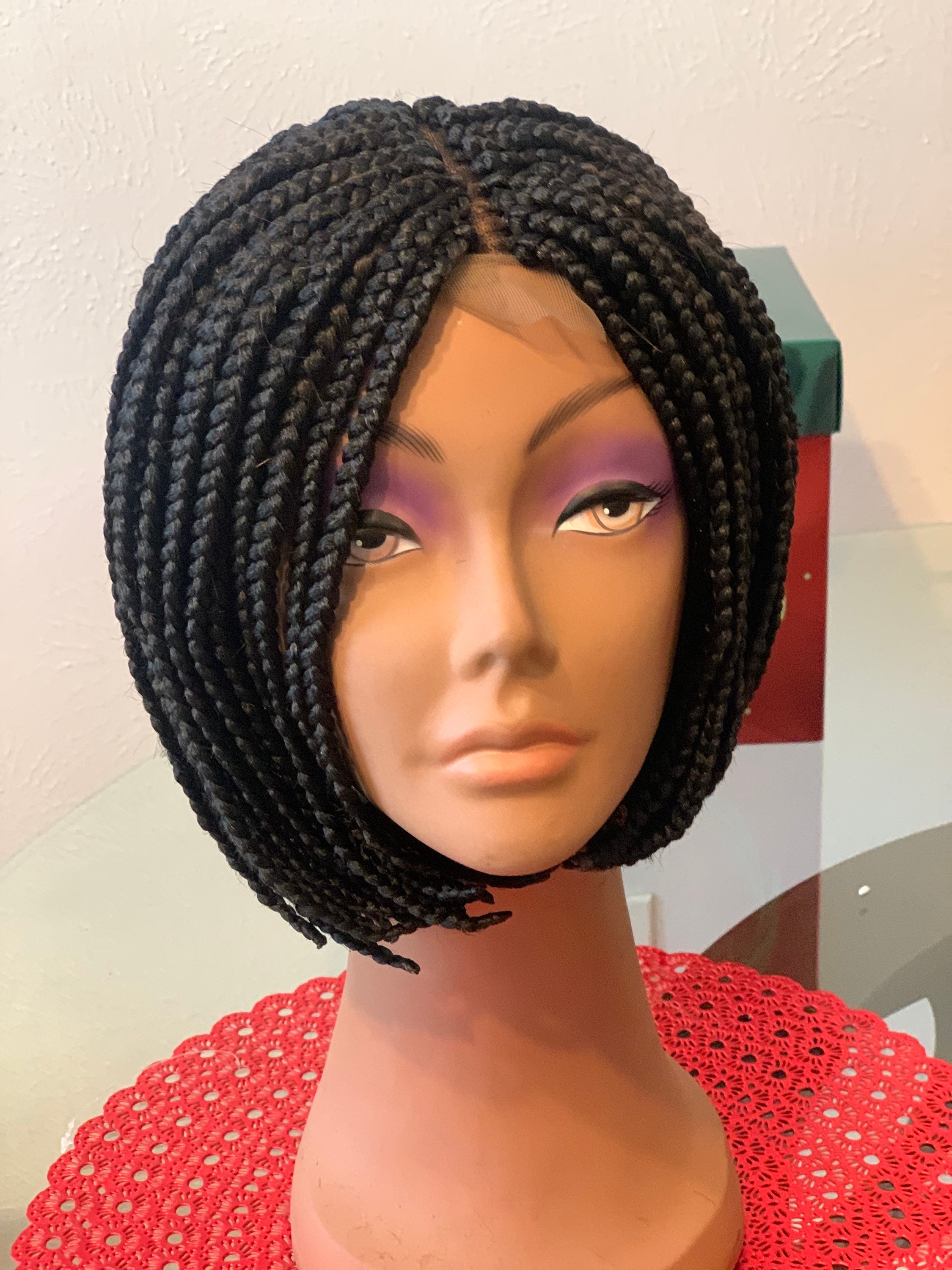 Short Box Braided Wig BOB Style - Etsy