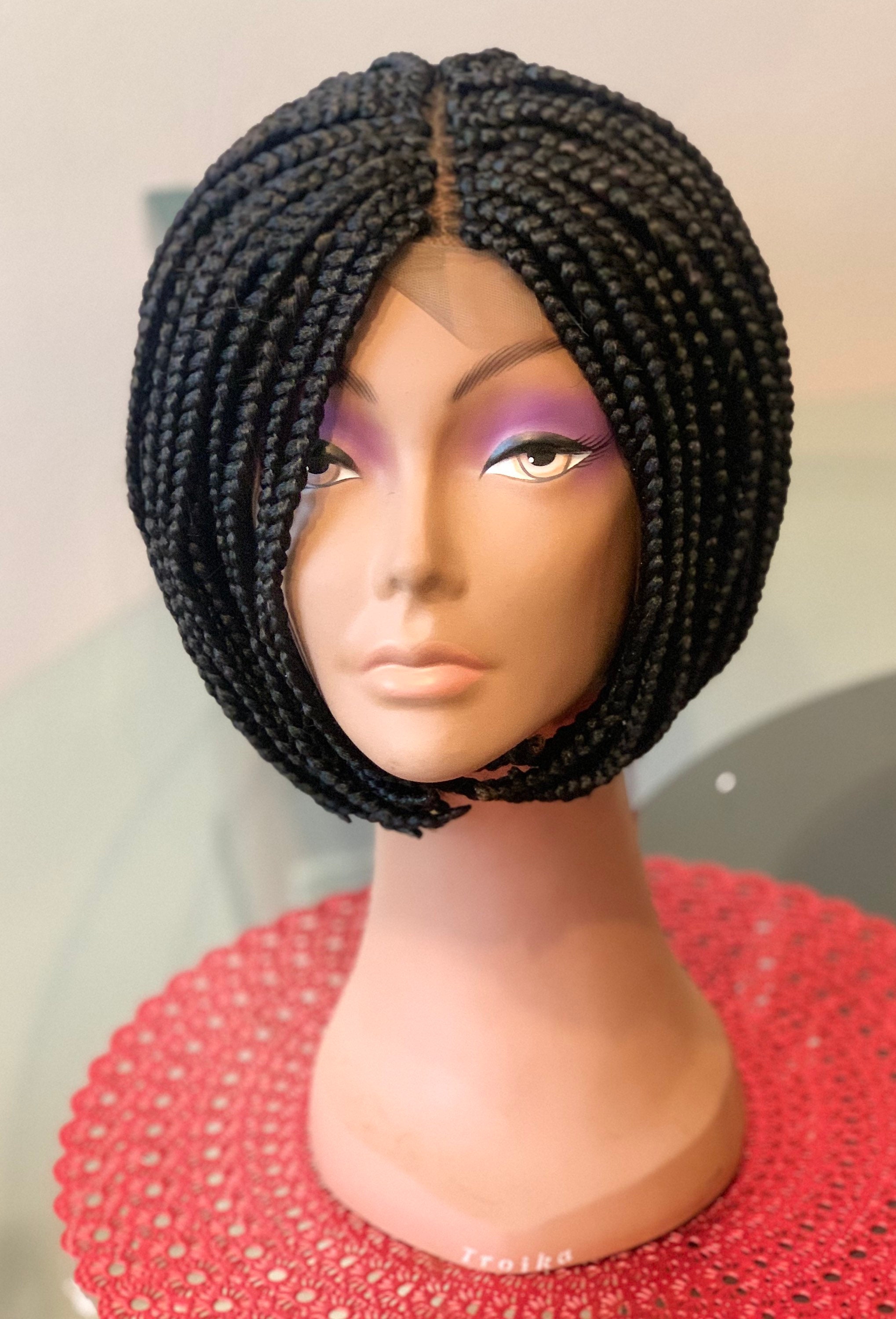 Short Box Braided Wig BOB Style Etsy UK