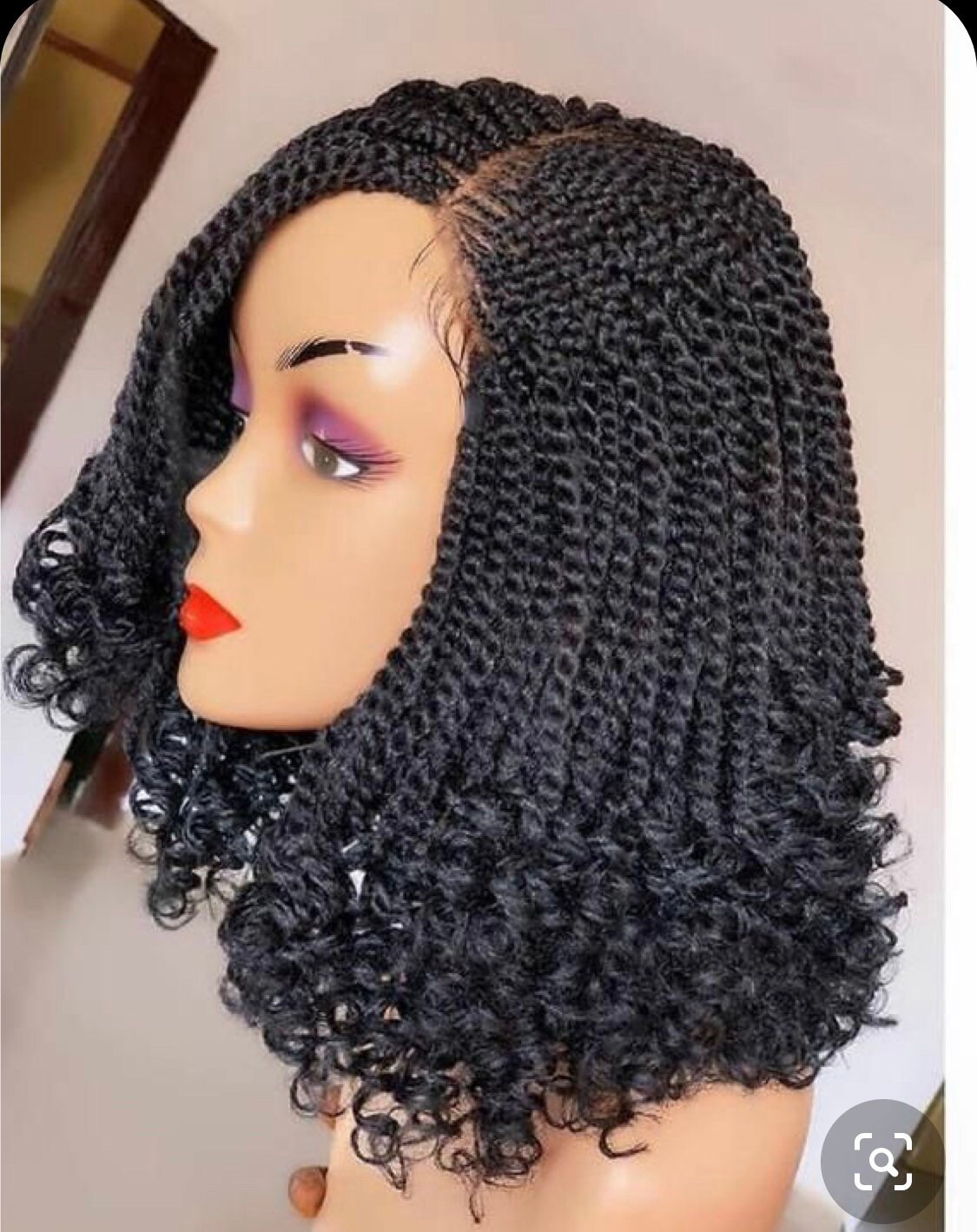 Short Kinky Twist Braided Wig MADE-TO-ORDER | Etsy