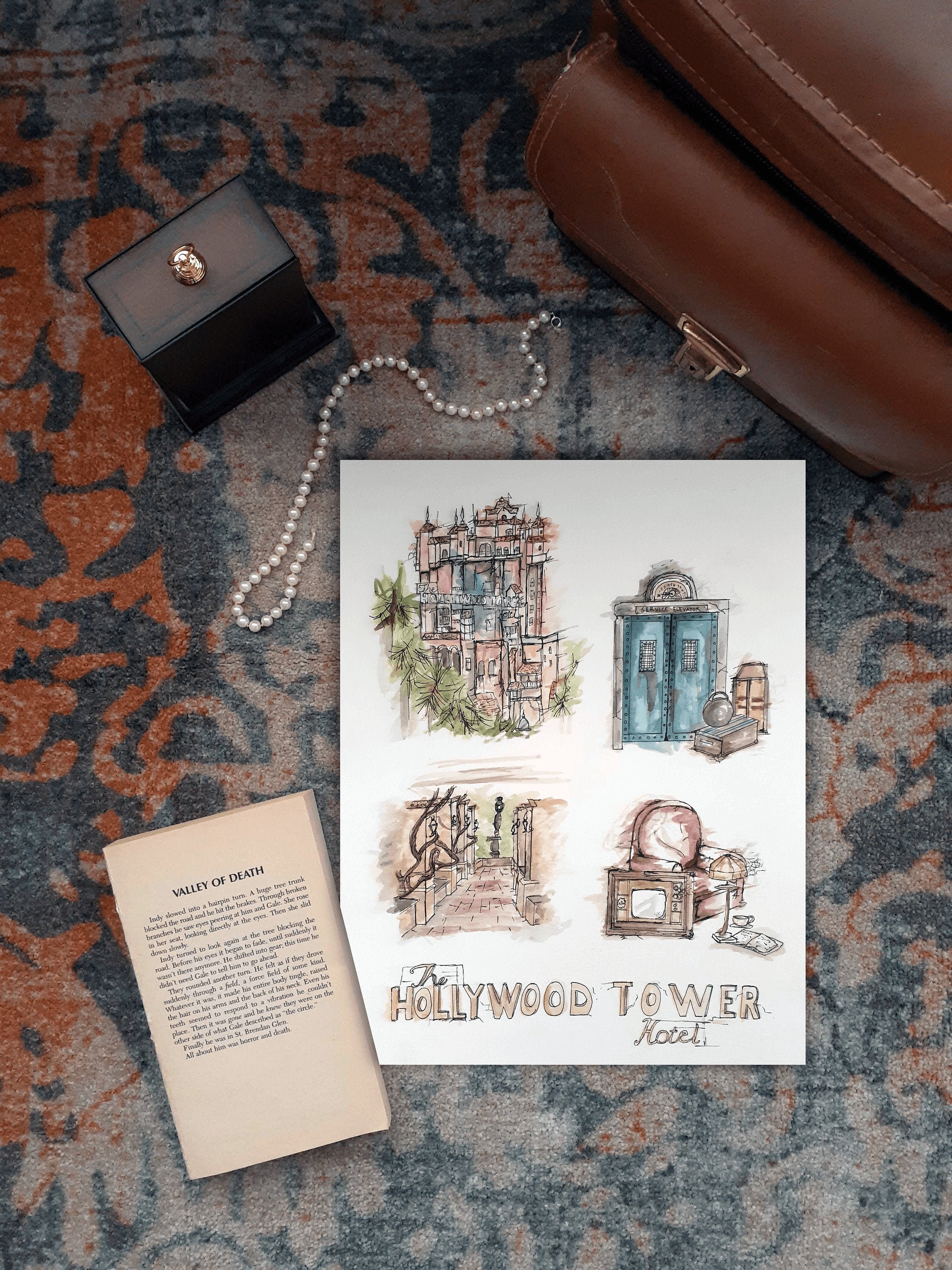Tower of Terror Wall Art Tower of Terror Watercolor Print | Etsy