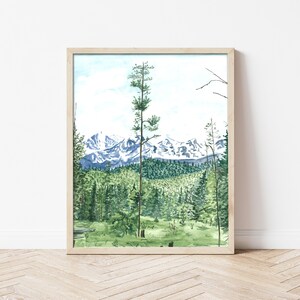 Colorado Wall Art, Lake Dillon Print, Colorado Print, Mountain Painting, Watercolor Mountains, Hiking Print, Landscape, Nature Print