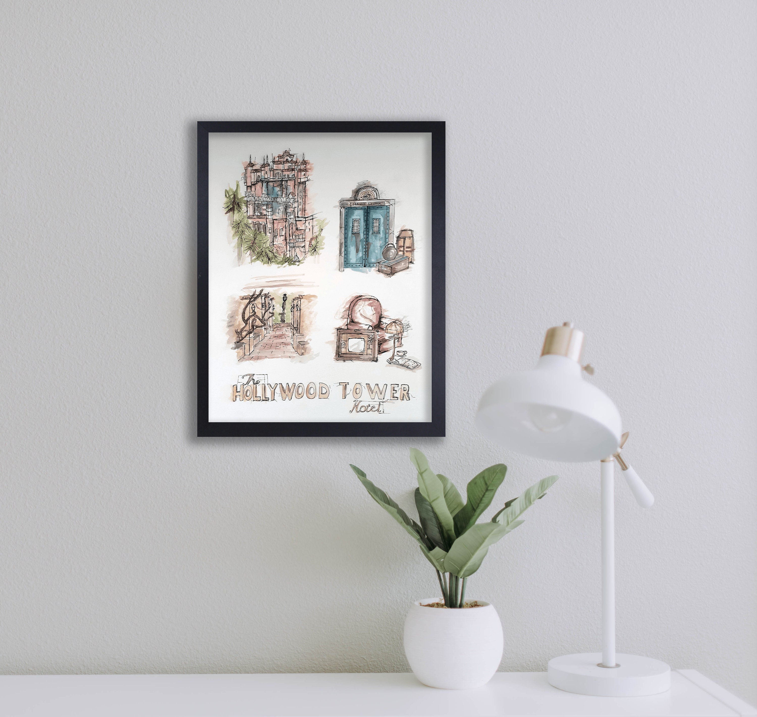 Tower of Terror Wall Art Tower of Terror Watercolor Print | Etsy