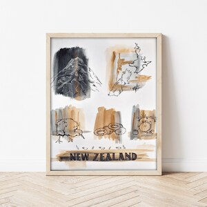 New Zealand Travel Poster, Travel Art, Travel Poster, New Zealand Art, Travel Wall Art, Wanderlust Art, Vacation Art, Exploration Wall Art