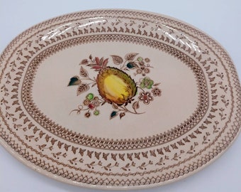 Small Plate in Earth Tone Brown and Green Appetizer Platter