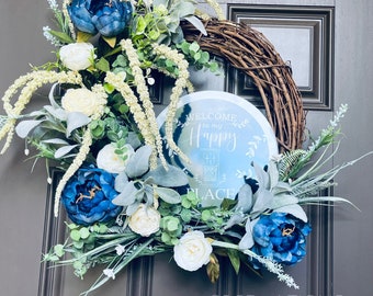 Happy Place Peony Wreath