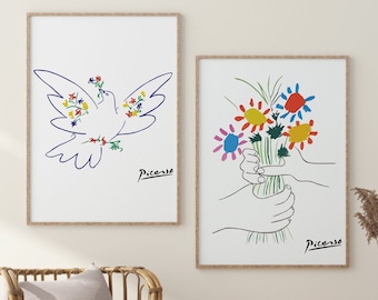 Picasso Dove & Bouquet Art Print Set (Digital Download)