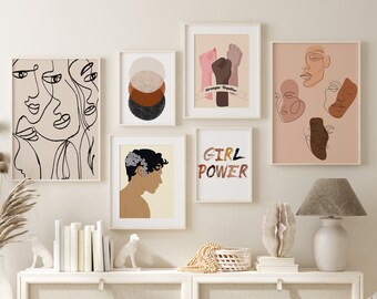 Feminist Art Print Set: Abstract Empowerment Gallery Wall (Digital Download)