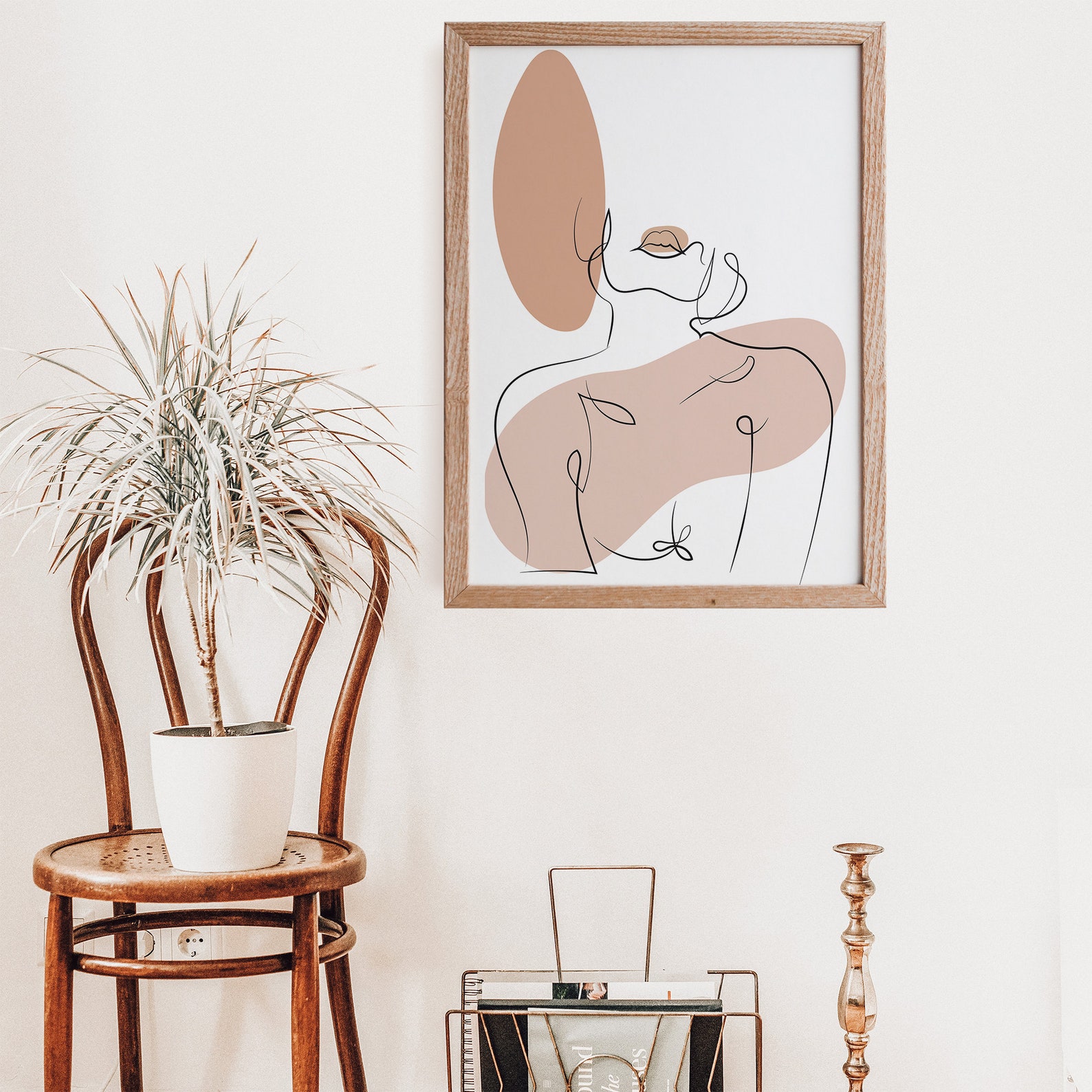 Abstract Woman Print Line Art Female Face Printable Female Etsy