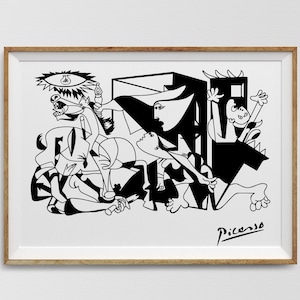 Arte mural imprimible del Guernica de Picasso, impresión abstracta de Picasso, decoración moderna de Picasso, estilo abstracto de Matisse, impresión horizontal de Picasso