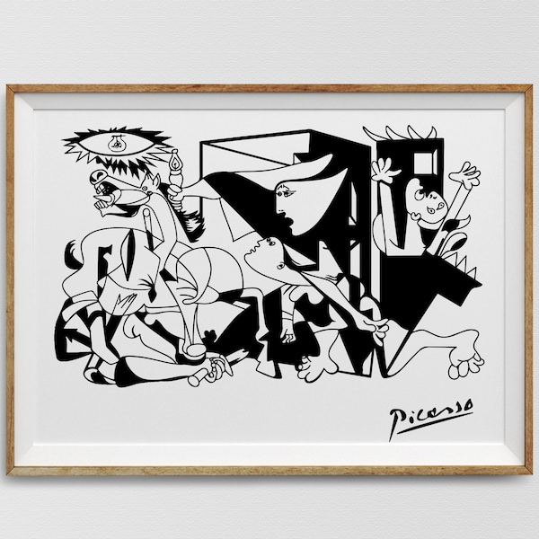 Picasso Guernica Art mural imprimable, Picasso Impression abstraite, Picasso Décor moderne, Matisse Style abstrait, Picasso Imprimable Horizontal