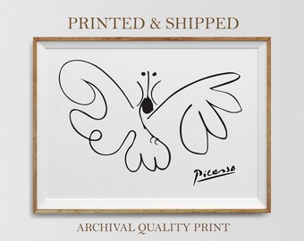 Picasso Butterfly Line Art Print: Minimalist Nursery Wall Decor