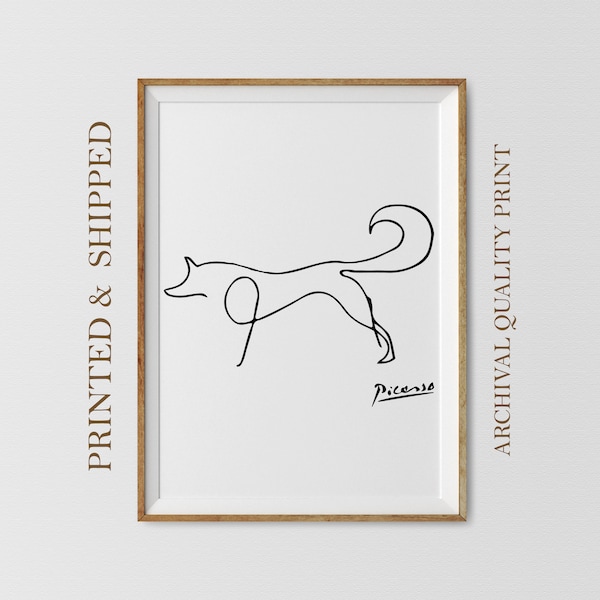 Picasso Fox PRINTED and SHIPPED ,Picasso Animal Art, Fox Line Art, Picasso Exhibition Poster, Pablo Picasso Animal, Animal Line Art