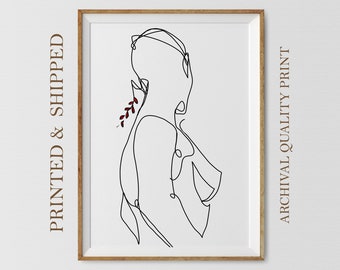 Feminine Line Art Print: Abstract Woman Sketch, Minimalist Poster